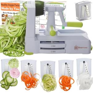 Brieftons 5-Blade Vegetable Spiralizer for Healthy Meals