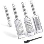 Stainless Steel Cheese Grater Set with Peeler & Slicer