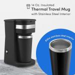 Elite Gourmet Single-Serve Coffee Maker with Travel Mug