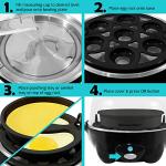 Elite Gourmet Rapid Egg Cooker, 7 Egg Styles