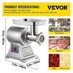 VEVOR Heavy Duty Electric Meat Grinder 1100W