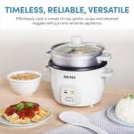 Aroma 2-Cup Rice Cooker and Steamer, White
