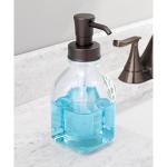 mDesign Square Glass Soap Dispenser Pump - 2 Pack