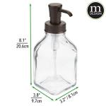 mDesign Square Glass Soap Dispenser Pump - 2 Pack