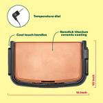 BELLA Copper Ceramic Griddle with Non-Stick Surface