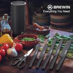 Brewin Kitchen Knife Set with Universal Block
