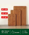Bamboo Cutting Board Set with Juice Groove - 3 Pcs
