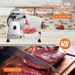 Zomagas 10-Inch Commercial Meat Slicer with Steel Blade