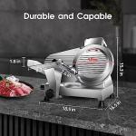 Zomagas 10-Inch Commercial Meat Slicer with Steel Blade