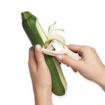 Wavy Peeler Grater with White Plastic Handle