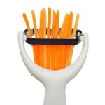 Wavy Peeler Grater with White Plastic Handle