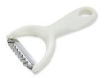Wavy Peeler Grater with White Plastic Handle