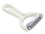 Wavy Peeler Grater with White Plastic Handle