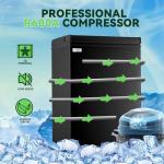 Compact Black Chest Freezer with Adjustable Thermostat