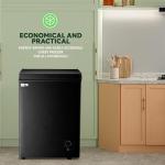Compact Black Chest Freezer with Adjustable Thermostat