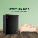 Compact Black Chest Freezer with Adjustable Thermostat