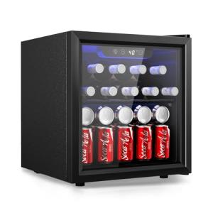 EUHOMY 48 Can Mini Beverage Refrigerator with Glass Door