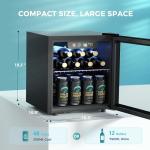 EUHOMY 48 Can Mini Beverage Refrigerator with Glass Door