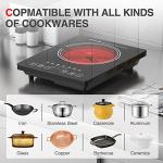 Portable 1800W Electric Cooktop with Touch Screen