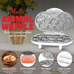 Animal Mini Waffle Maker with 12 Pancake Molds