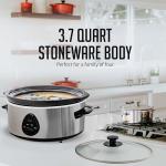 OVENTE 3.7 Qt Electric Slow Cooker - Silver
