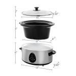 OVENTE 3.7 Qt Electric Slow Cooker - Silver
