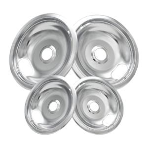 Stove Burner Drip Pans Set of 4 – Chrome