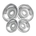Stove Burner Drip Pans Set of 4 – Chrome