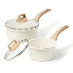 CAROTE Nonstick Saucepan Set with Lids, 4 Pcs