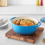 Blue Enameled Cast Iron Dutch Oven, 6 Quart