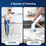 LABIGO Cordless Electric Spin Scrubber with 6 Heads