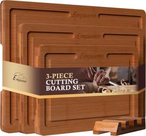 Empune Bamboo Cutting Board Set with Holder