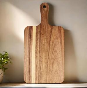 ZeQi Acacia Wood Cutting Board with Handle 13.7"x7