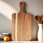 ZeQi Acacia Wood Cutting Board with Handle 13.7"x7