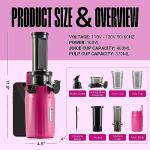 Ventray Ginnie Mini Cold Press Juicer - Pink