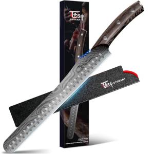 SYOKAMI 12-Inch Brisket Slicing Knife with Wood Handle