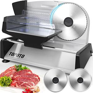 TOPOTO Electric Meat Slicer with Adjustable Thickness