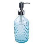Sky Blue Refillable Glass Soap Dispenser with Pump