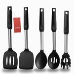 Non-Stick Silicone Spatula and Spoon Set, 5 Pack