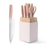 CAROTE 9-Piece Pink Knife Set with Sharpener