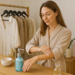 Sky Blue Refillable Glass Soap Dispenser with Pump