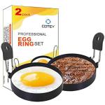 COTEY 3.5" Egg Rings Set with Silicone Handle