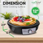 NutriChef Electric Griddle & Crepe Maker 12”