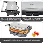 Stainless Steel Electric Panini Press with Nonstick Plates