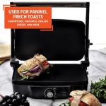Stainless Steel Electric Panini Press with Nonstick Plates