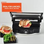 Stainless Steel Electric Panini Press with Nonstick Plates