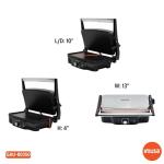 Stainless Steel Electric Panini Press with Nonstick Plates