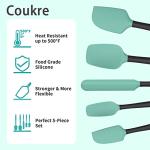 Coukre Silicone Spatula Set - 5 Piece, Aqua Green