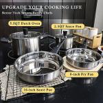 Meythway 6-Piece Stainless Steel Cookware Set