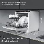 Hermitlux Portable Countertop Dishwasher with 5 Programs